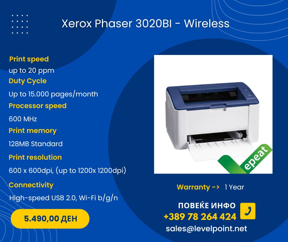 Read more about the article Xerox Phaser 3020BI – Wireless printer